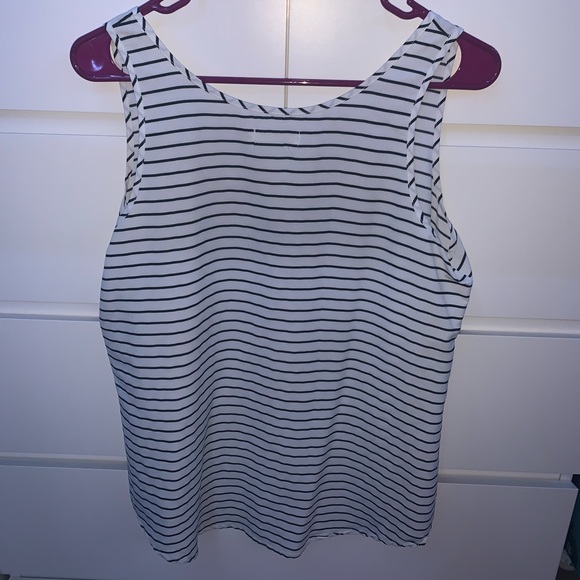 Faded Glory Striped Tank Top Black and White Women’s Medium (8-10) Horizontal - Picture 4 of 8